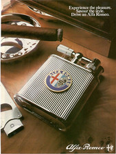 ALFA ROMEO SAVOUR THE STYLE ACCENDINO SIGARO 1985 Pubblicità 1 pagina originale