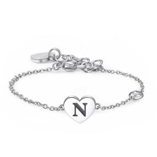 Bracciale Donna Sagapo Lettera Iniziale Cuore Acciaio Regolabile Idea Regalo