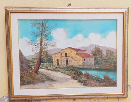 Dipito olio tela paesaggio - dipito,