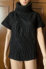 Benetton Women's knitted vest, black, size L Gilet lavorato a maglia Donna, nero