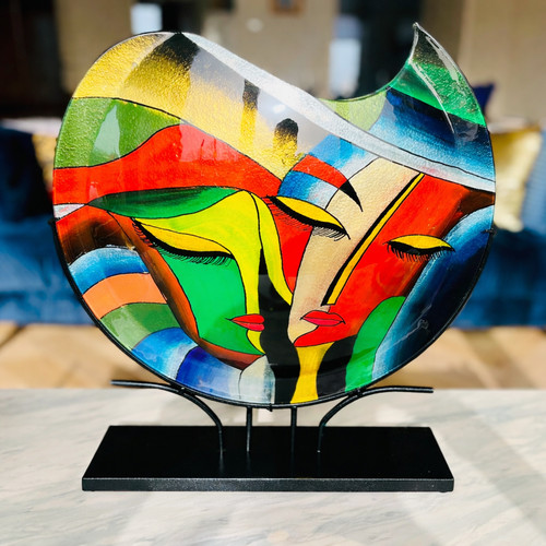 Vaso stile murano picasso - murano, con