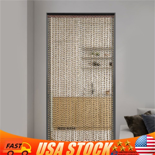 Line wood beaded curtain - 46,
