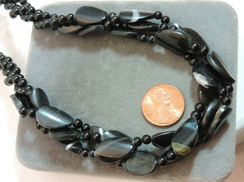 Collana tre fili agata - fili, in