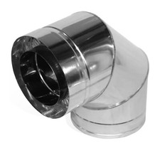 Gomito doppia parete camino 90