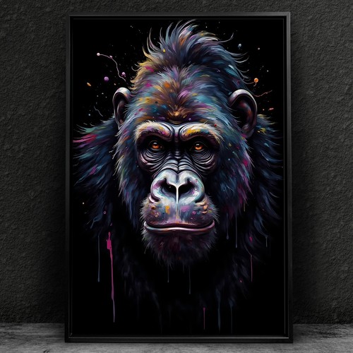 Quadro xxl gorilla colorato - xxl,,