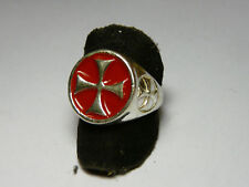 ANELLO TEMPLARE IN ARGENTO 925 E SMALTO sterling silver