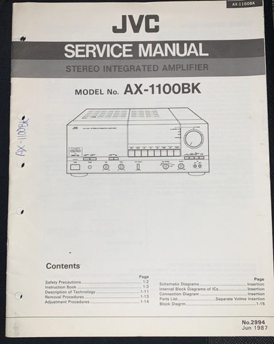 Jvc 1100bk amplificatore - jvc, ax-1100bk
