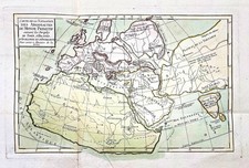 Mappa Degli Argonauti Mitologia Greca Europa Africa Asia Incisione 1780