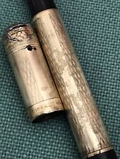 Fountain Pen Iceal 18kr, Stilografica Rientrante Mancante Di Clip, Incisioni Oro