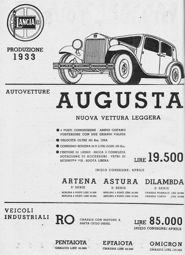 Pubblicita 1933 lancia - 1933,