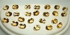 Topazio Citrino 20pcs GIALLO OVALE 9-10mm calibrato Per Gioielli Lotto LAB Orafo