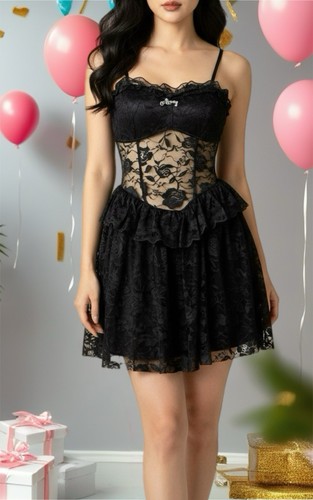 Neu schwarzes spitzenkleid - –,