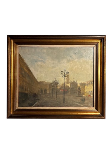 Dipinto olio tavola di - su,