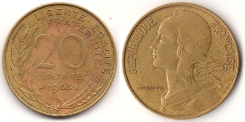 Francia centimes 1963 - francia,