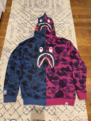 Felpa con cappuccio bape shark - con,