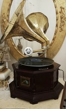Grammofono in legno forma Ottagonale +disco di prova+ 5 puntine in omaggio