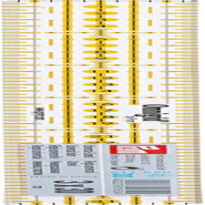 Prym Righello Universale 3 X 30 Cm Omnigrid Ruler, Transparent, Black, Yellow