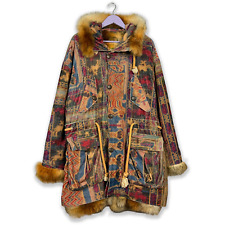 Giacca con pelliccia sinstetica Taurus Vintage a fantasia crazy multicolore - Ta