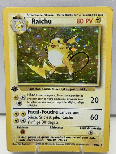 Carte pokémon raichu - carte, :