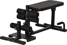 homcom Squat Machine 3 in 1 con Altezza Regolabile, Panca Addominali Multifunzio