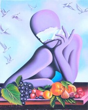 Mark Kostabi Olio su tela Cm 31 x 25