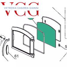 VETRO CERAMICO SAGOMATO x ( Nordica, ISETTA) (DAL ZOTTO Alicia) 25,5 cm x 35,7