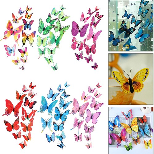 12pz adesivi farfalla - adesivi, 3d
