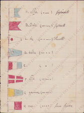Disegno bandiere gagliardetti alfabeto greco codice morse bozzetto