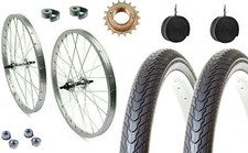 Coppia Ruote Bici Complete 28x1.75 1v Cerchio + Cop + Cam + Pignone 18 Denti