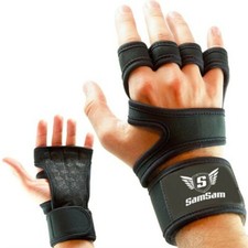 Guanti Crossfit Per Uomini e Donna,Paracalli con Polsiere per Palestra, Taglia L