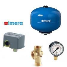 Kit autoclave vaso espansione idrosfera 24lt  manometro pressostato attacco 5vie