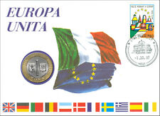 ITALIA BUSTA PNC 1997 - RARA BUSTA MONETA 1 EURO TEST UFFICIALE PONTASSIEVE
