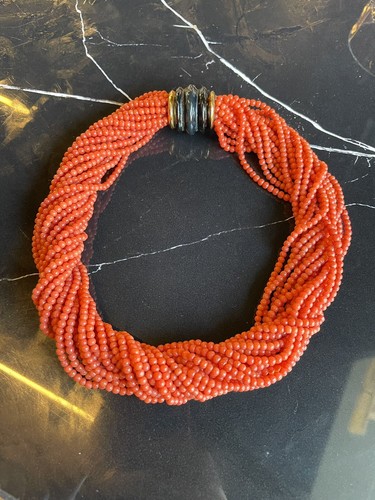 Collana torchon coralli - torchon, di