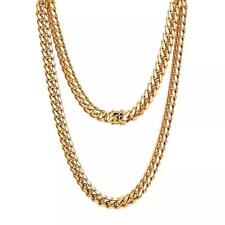 Collana Uomo Placcato Oro Acciaio Inox Maglia Grumetta 750 18K Hip Hop K3320