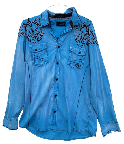Roar camicia uomo blu - roar, firma