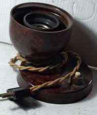 ART DECO STILE - ANTICA LAMPADA  IN BACHELITE MARRONE EPOCA ANNI 20/30 DEL 900