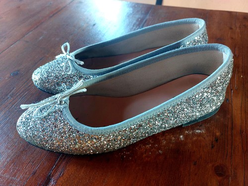 Ballerine glitter argento - glitter, 37