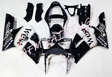 Kit carene carrozzeria iniezione ABS nero bianco West per Ninja ZX-6R 2003 2004