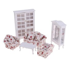 mobili da salotto per bambole, tavolino da salotto e vetrina verticale