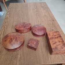 5 Confezioni in radica di noce