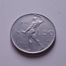 Moneta 50 Lire Vulcano 1955