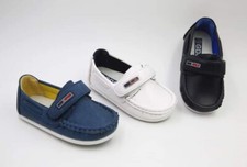 MOCASSINI bimbo (20-25) strap eleganti cerimonia battesimo bianchi blu azzurri