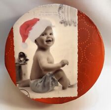 SCATOLA BAMBINO Babbo Natale CARTONE Vintage Cardboard Santa Claus Baby Box