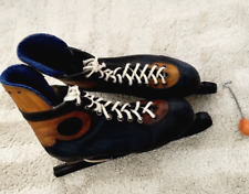 ALASKA Milano Scarponi Pattini ghiaccio Cuoio 1950 boots ice skating