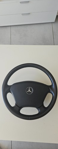 Black leather steering - , wheel