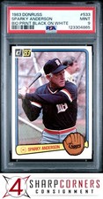 1983 DONRUSS #533 SPARKY ANDERSON HOF BIO STAMPA NERO SU BIANCO PSA 9
