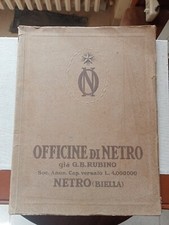 CATALOGO OFFICINE DI NETRO DI G.B. RUBINO BIELLA 1924 - SPLENDIDO E RARO