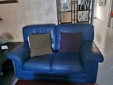 Due divani blu in vera pelle buono stato