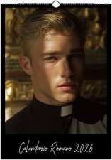 Calendario da parete 2026 Romano | Hot Priests | Misura A3, libro mastro