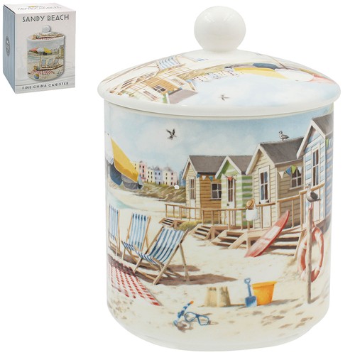 Ceramic canister sandy beach - sandy,